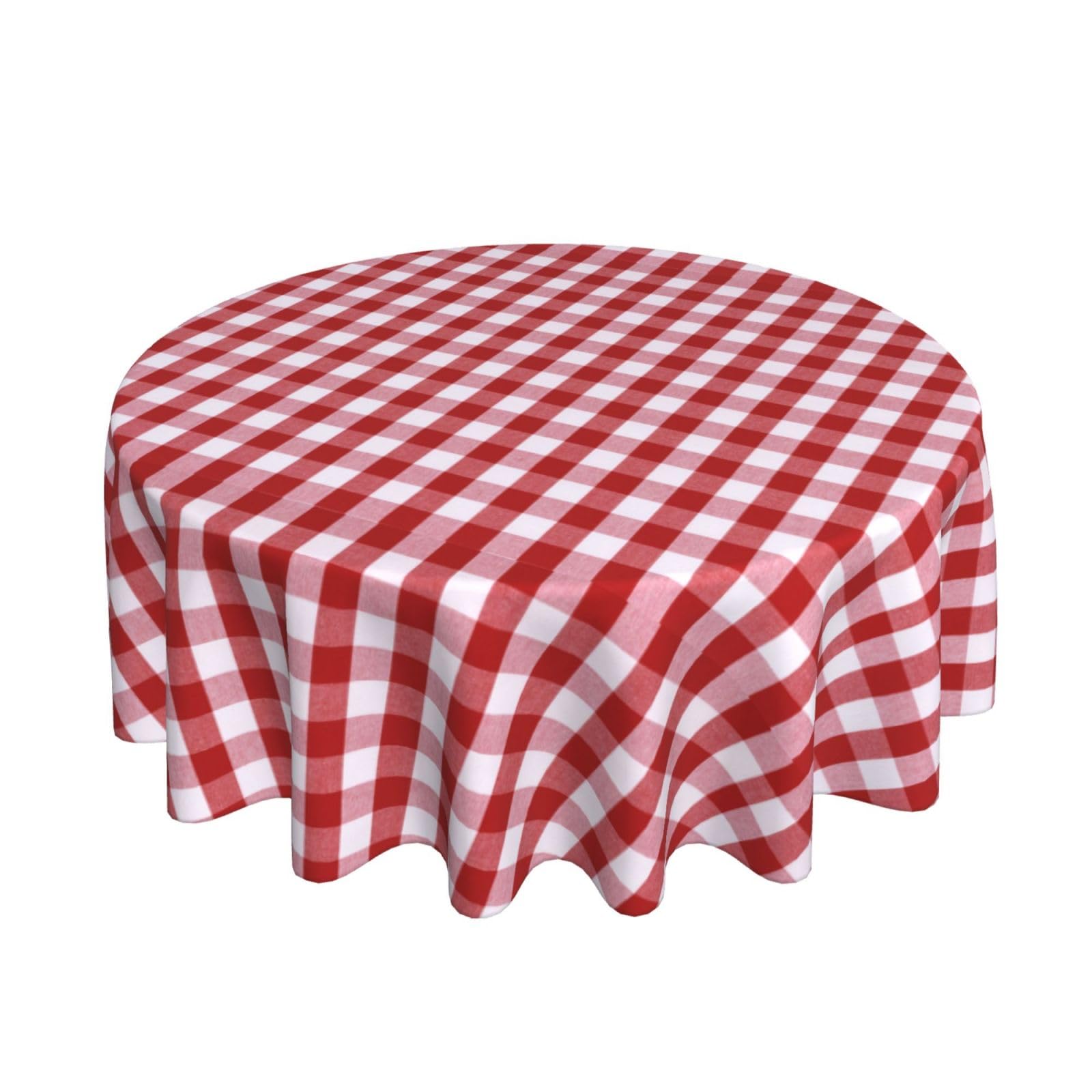 Amazon｜テーブルクロス 赤と白 チェック柄 千鳥格子 円形 テーブル